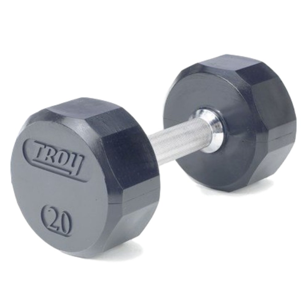 Dumbbells 3lb to 125lb Combinations of 12-Sided Rubber Encased Dumbbell Set with Rack - Gym Gear Direct