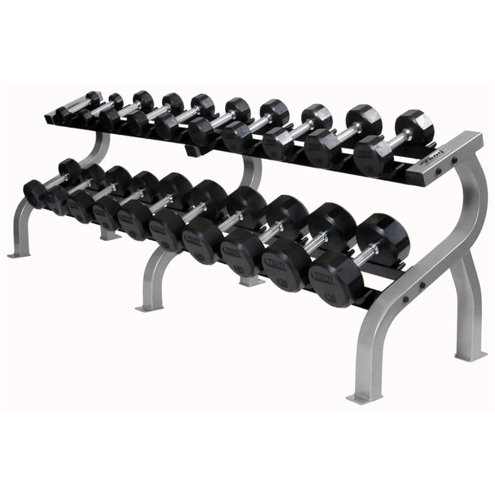 TROY 2-Tier 10 Pair Saddle Dumbbell Rack - Gym Gear Direct