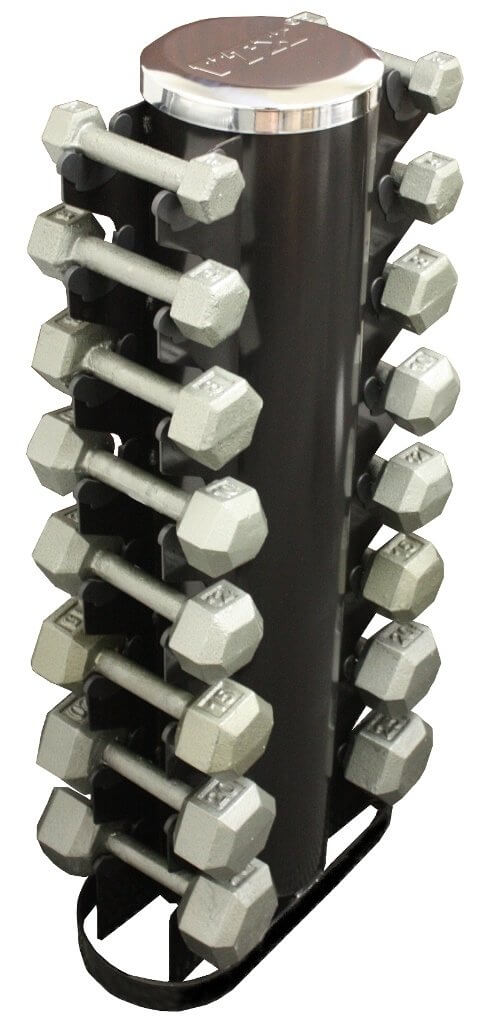 USA Iron Hex Dumbbells "8-Pair Vertical Rack" Pack - Gym Gear Direct