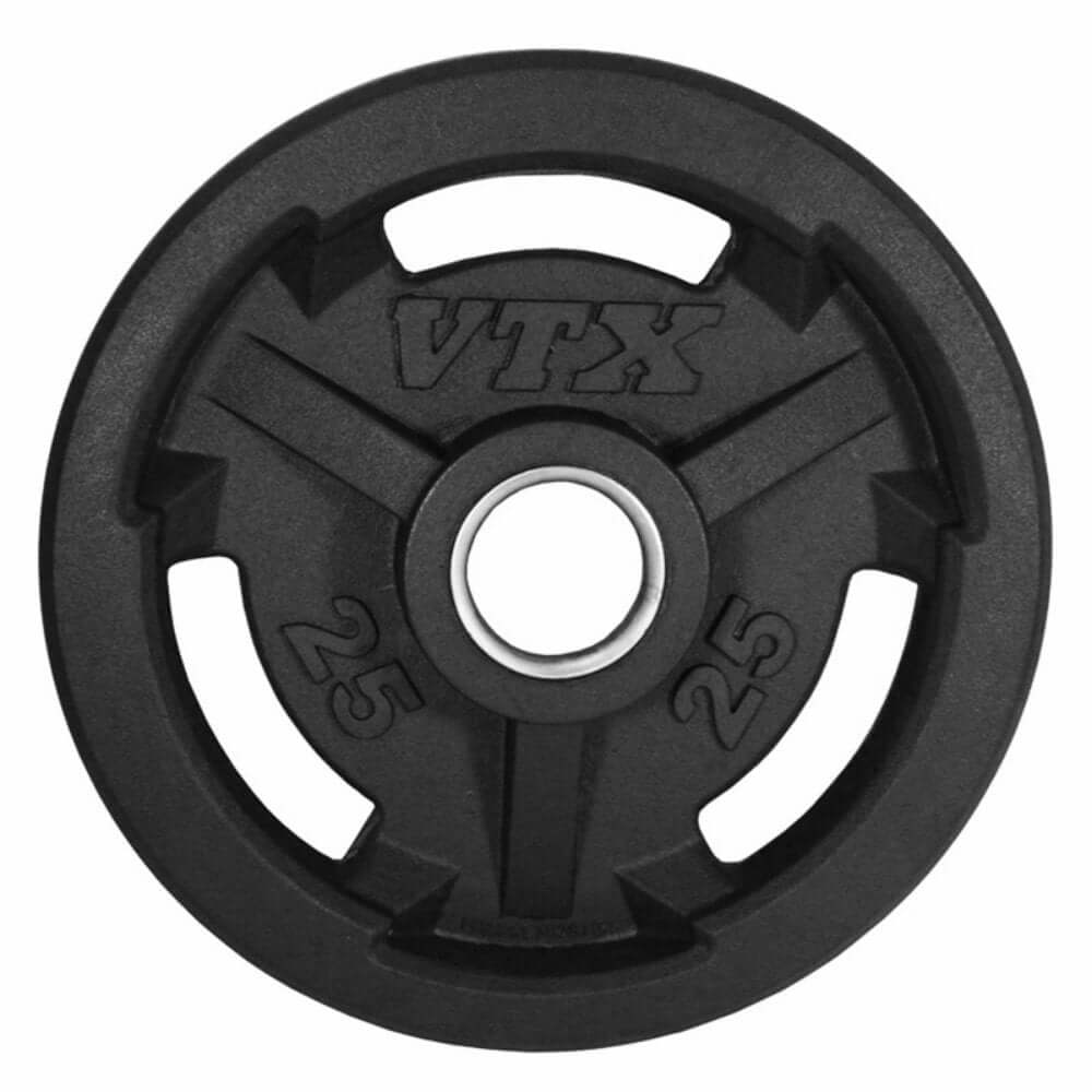 VTX Olympic 300lb Rubber Grip Plate Barbell Set - Gym Gear Direct