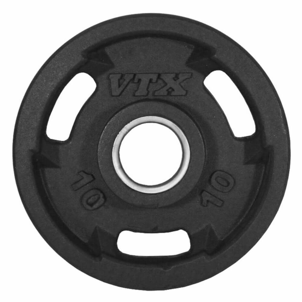 VTX Olympic 300lb Rubber Grip Plate Barbell Set - Gym Gear Direct